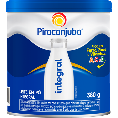 Leite po piracanjuba integral 380g lt