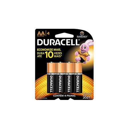 PILHA DURACEL COM 4UN ALCALINA AA