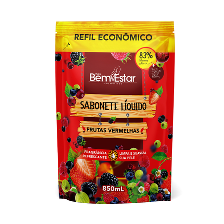 Sabonete Líquido Bem Estar Frutas Vermelhas Refil 850ml