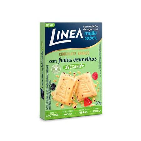 Chocolate Linea Vegano S/Ac Chocolate Branco C/Frutas Vermelhas 30g