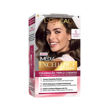 Tintura Para Cabelo Imedia Excellence L'oréal Castanho Claro 5 5K