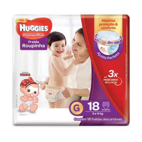 FRALDA HUGGIES ROUPINHA C/18 G