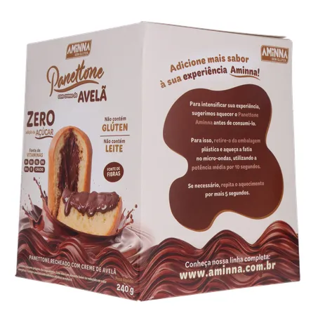 PANETONNE AMINNA S/GLÚTEN CREME DE AVELÃ 240G 360-5