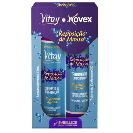 Kit Novex Shamp 300ml Cond 300ml Rep Massa 
 