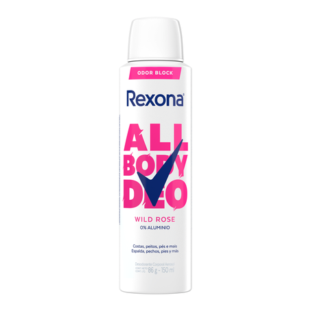 Desodorante Aerossol Rexona All Body Deo Wild Rose 150ML