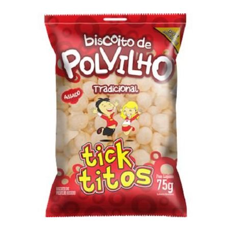 Biscoito Polvilho Tick Titos 75g Tradicional