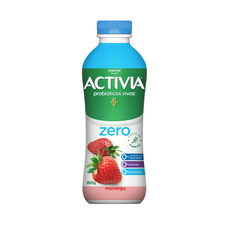Leite fermentado zero morango activia gf 800g