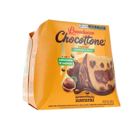 Panettone Bauducco Chocolate e Avelã Caixa 450gr 360-16