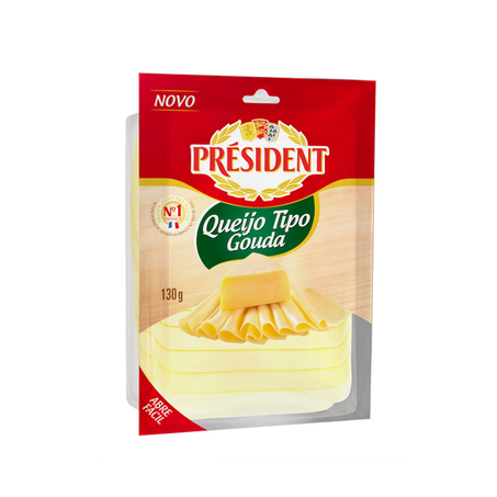 Queijo gouda fatiado president 130g