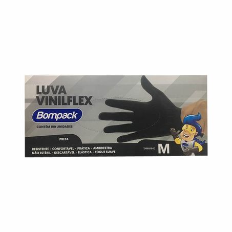 LUVA VINILFLEX PTA TAM M BOMPACK C/100