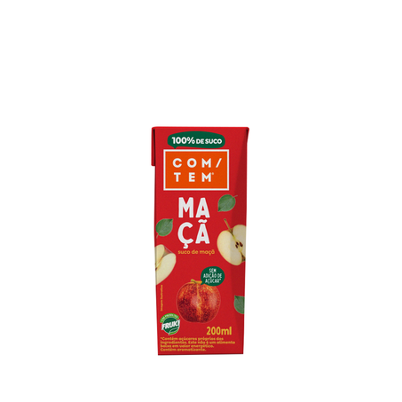 SUCO COM/TEM MAÇÃ 100% TP 200ML