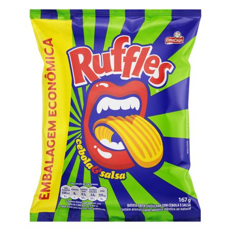 BATATA FRITA ONDULADA CEBOLA E SALSA ELMA CHIPS RUFFLES 167G