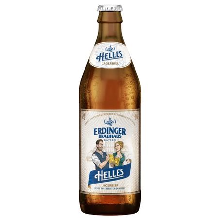 CERVEJA LAGER ERDINGER BRAUHAUS HELLES GARRAFA 500ML
