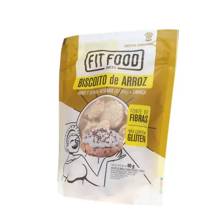 Biscoito de Arroz Fit Food Quinda Integrais e Linhaça Sachê 90gr 360-2