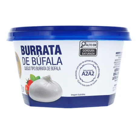 Queijo Burrata de Búfala Búfalo Dourado Pote 270gr 360-3