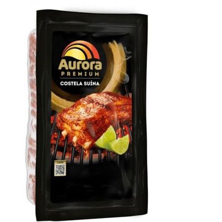 Costela suina aurora premium temperada c/osso cong.kg