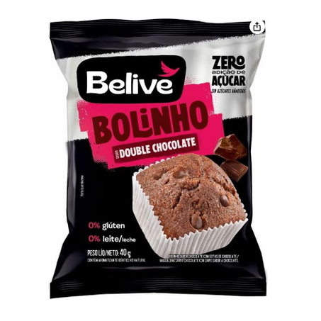 Bolinho belive double chocolate zero 40g