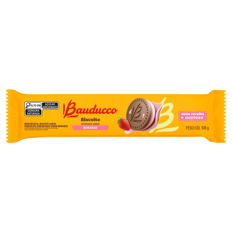 Biscoito Recheado Bauducco 108g - Morango