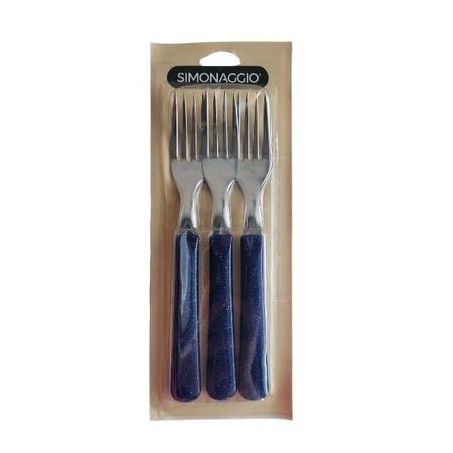 GARFO SIMONAGGIO GLITTER AZUL 3 PEÇA