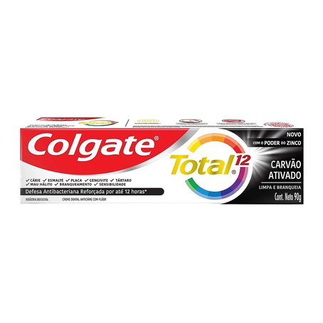 CREME DENTAL COLGATE 90G TOTAL 12 CARVAO ATIVADO
