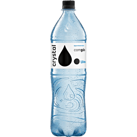 Água mineral crystal com gás garrafa 1,5lt