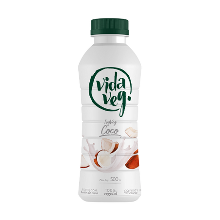 Iogurte vida veg 500g sabor coco