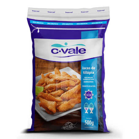 Petisco Iscas De Tilápia C.Vale Pacote 500g 
 