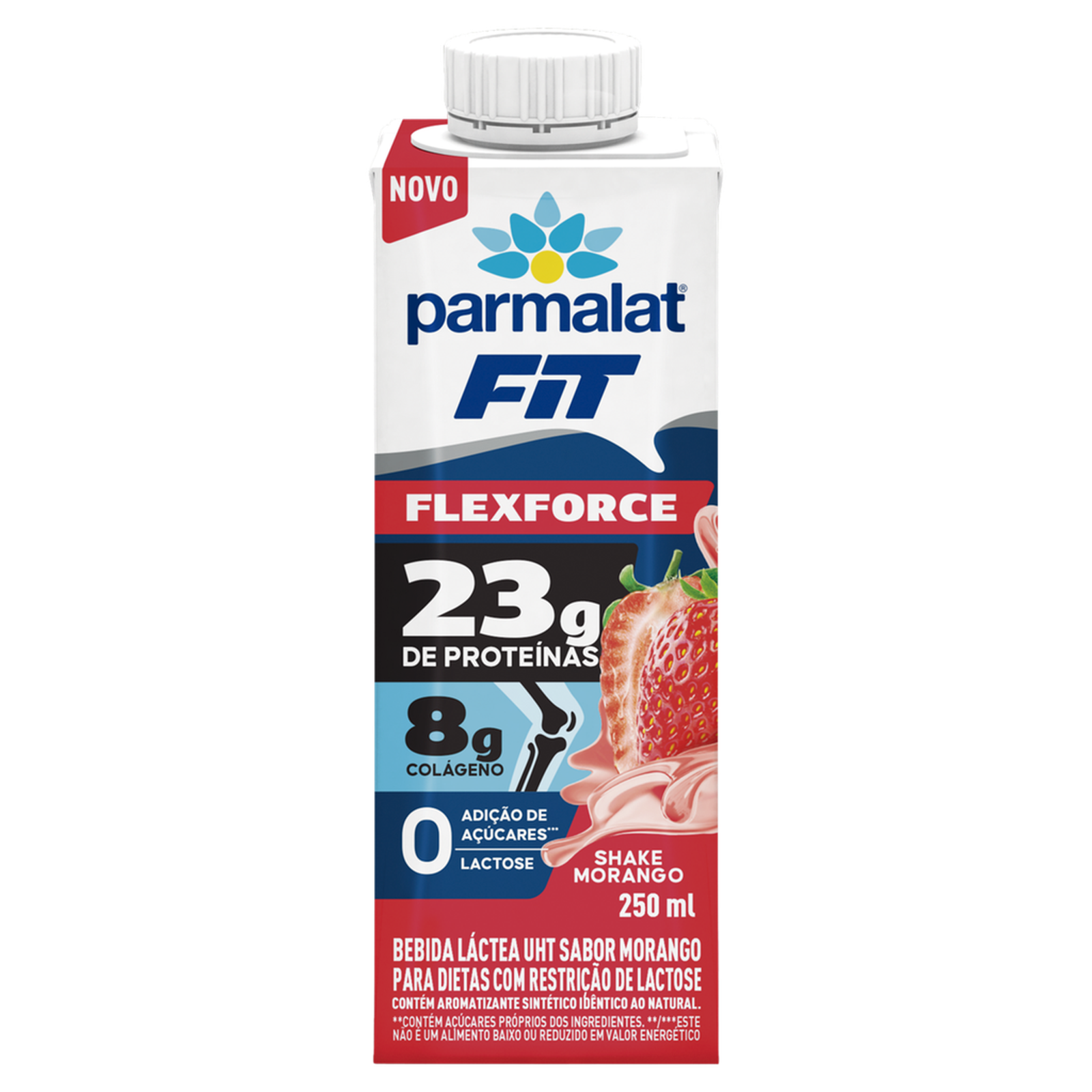 Bebida Láctea UHT Morango Zero Lactose Parmalat WheyFit 250ml