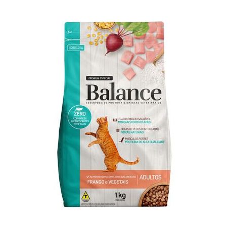 Racao balance gato adulto 900g frango e