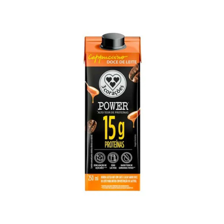 BEB 3 CORACOES 250ML POWER 15G PROT CAPPUC DOCE LE