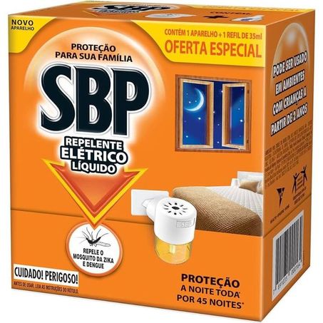 Aparelho elétrico inseticida sbp aparelho + refil líquido 35ml und