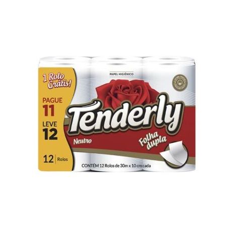 Papel higienico tenderly 12 rolos de 30 metros