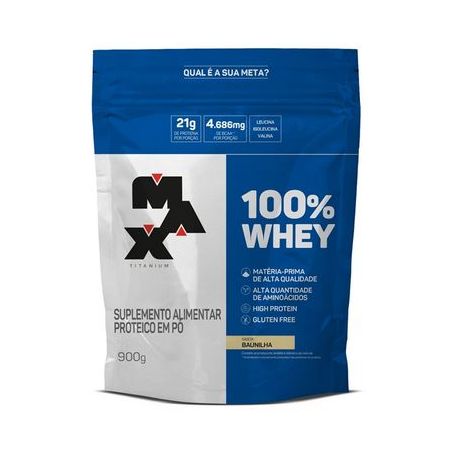 Whey 100% max titanium 900gr sach bauni