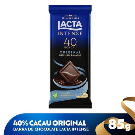 CHOCOLATE LACTA INTENSE 40% CACAU ORIGINAL 85G