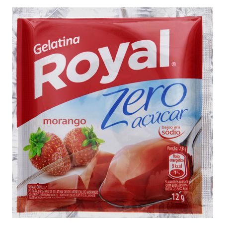 Gelatina em pó morango zero açúcar royal
