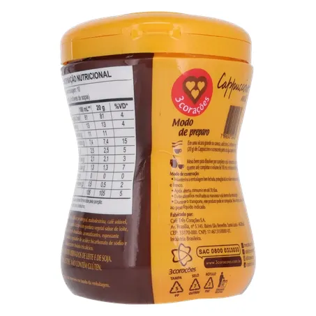 Cappuccino 3 Corações Avelã Pt 200g 360-18
