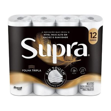 PAPEL HIGIENICO SUPRA FOLHA TRIPLA 12X20M