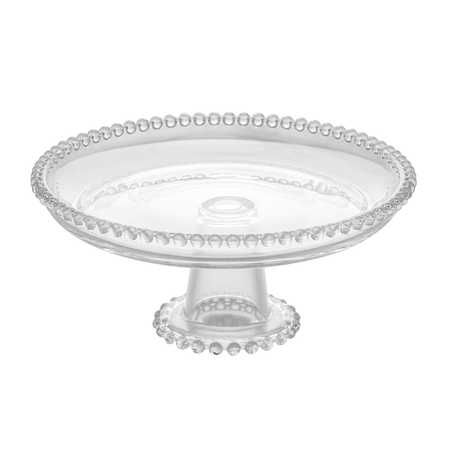 Prato de Vidro Cristal Para Bolo Com Pé Wolff 20x9Cm