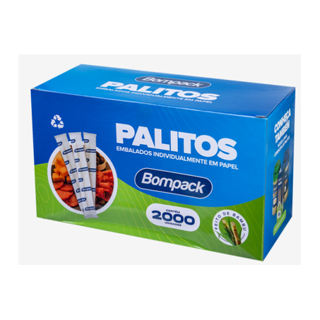 Palito bompack de bambu emb. c/2000un