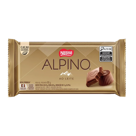 Chocolate ao Leite Alpino Pacote 80g
