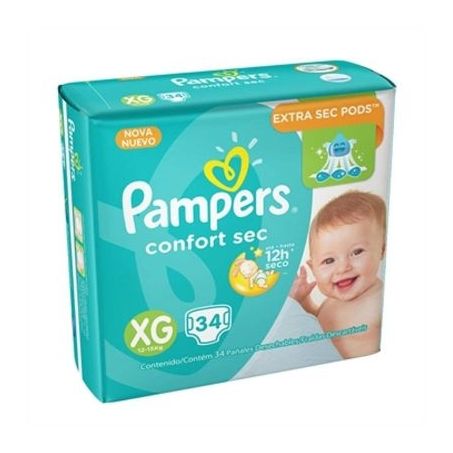 FRALDA PAMPERS CONFORT SEC XG 34UN