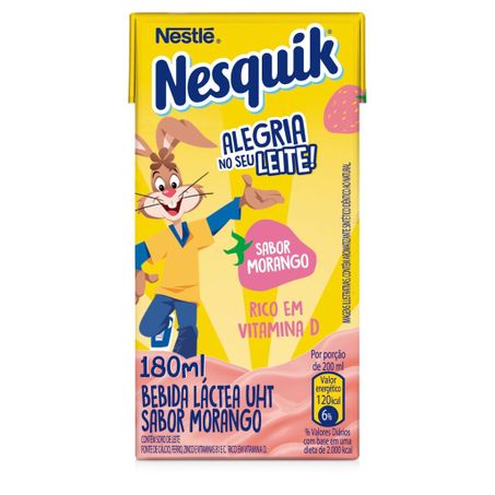 Bebida lactea nesquik morango 180ml