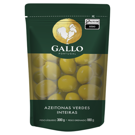 Azeitona Verde em Conserva Gallo Pouch Inteira com Caroço 180g
