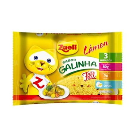 Macarrão instantâneo zaeli sabor galinha 85g