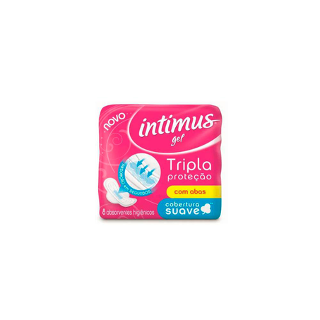 Absorvente Intimus Gel Tripla Proteção Cobertura Suave com Abas 8 Unidades