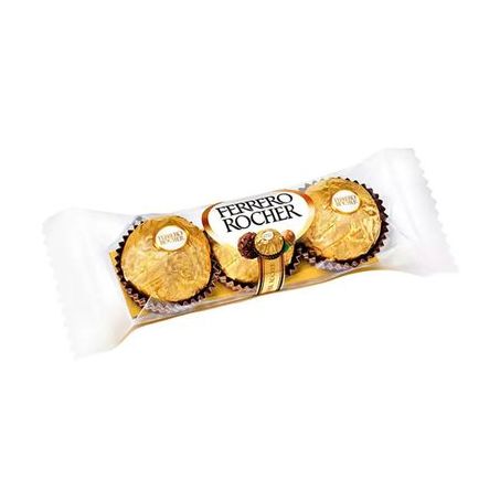 Bombom Ferrero Rocher Embalagem 3 Un - 37,5g