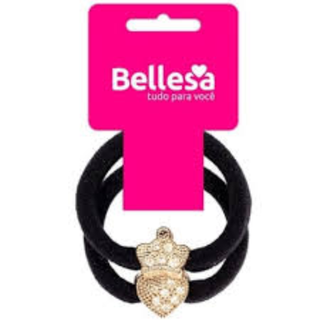 Elastico p/cabelo bellesa preto 0117-b