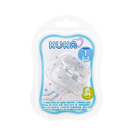 Chupeta Kuka Premium Ortodôntica Branca Tamanho 1
