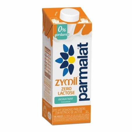 Leite uht parmalat 1l zymil zero lactose desnatado