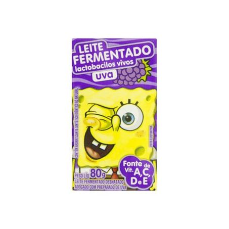Leite fermentado uva bob esponja elege 80g